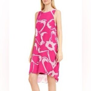 Vince Camuto Hot Pink Floral Hi Low Hem Shift Dress Sz 1X